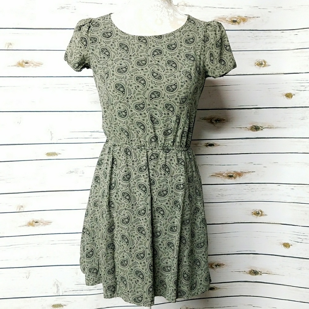 CottonOn Tribal Design Army Green Dress XS